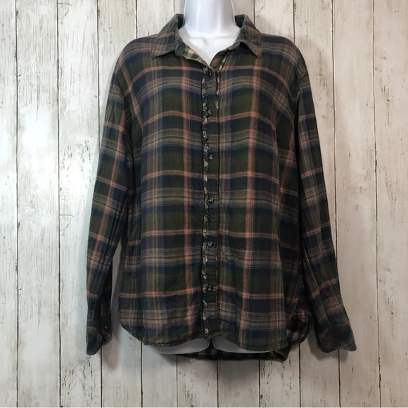 Lee Riders Plaid Button Up Top Extra Large - Picture 1 of 6